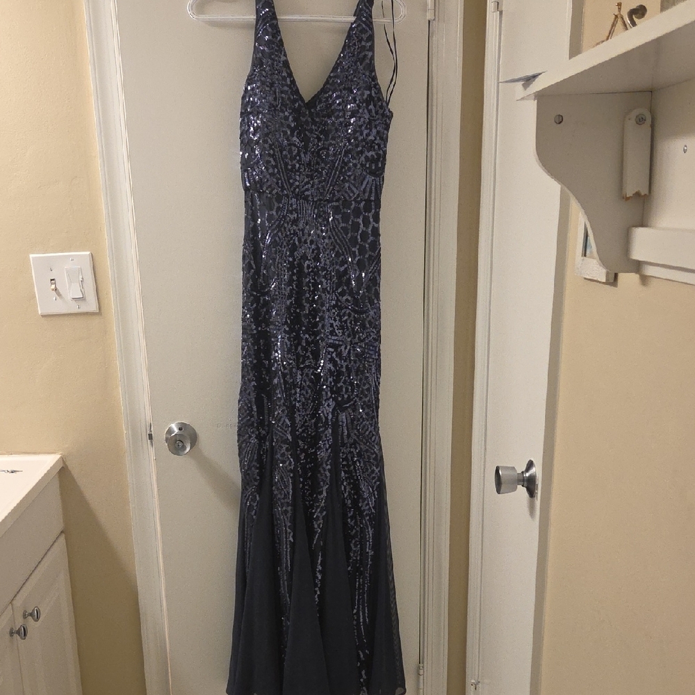 Night Way Collections Navy Blue Evening Gown Size 8